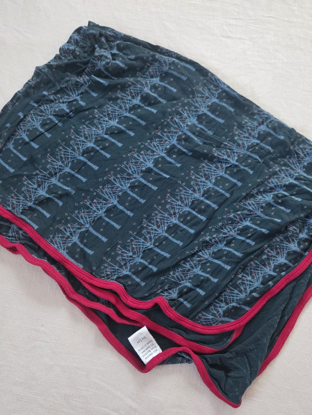 Kickee Pants Navy Tree Print Baby Blanket Viscose Bamboo Swaddle - Picture 2 of 7